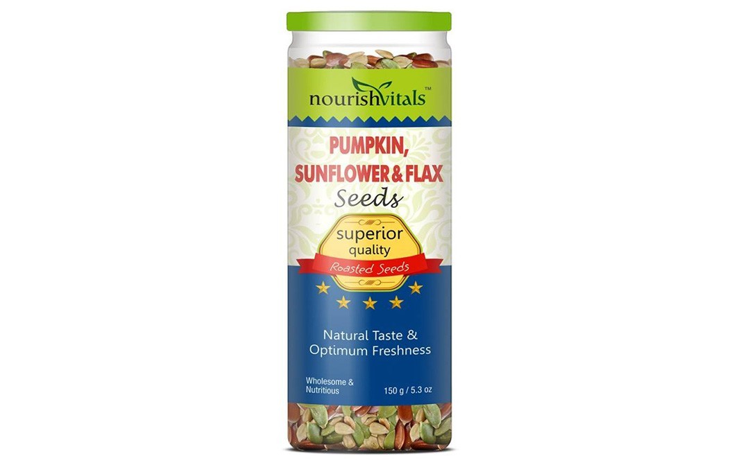 NourishVitals Roasted Pumpkin, Sunflower & Flax Seeds   Jar  150 grams